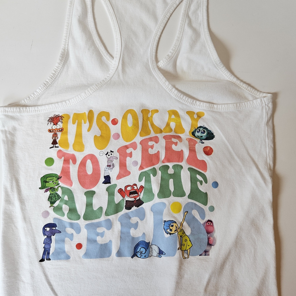 PIXAR Inside Out 2 Women's Tank Top White Size L